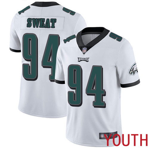 Youth Philadelphia Eagles #94 Josh Sweat White Vapor Untouchable NFL Jersey Limited Player Football->youth nfl jersey->Youth Jersey